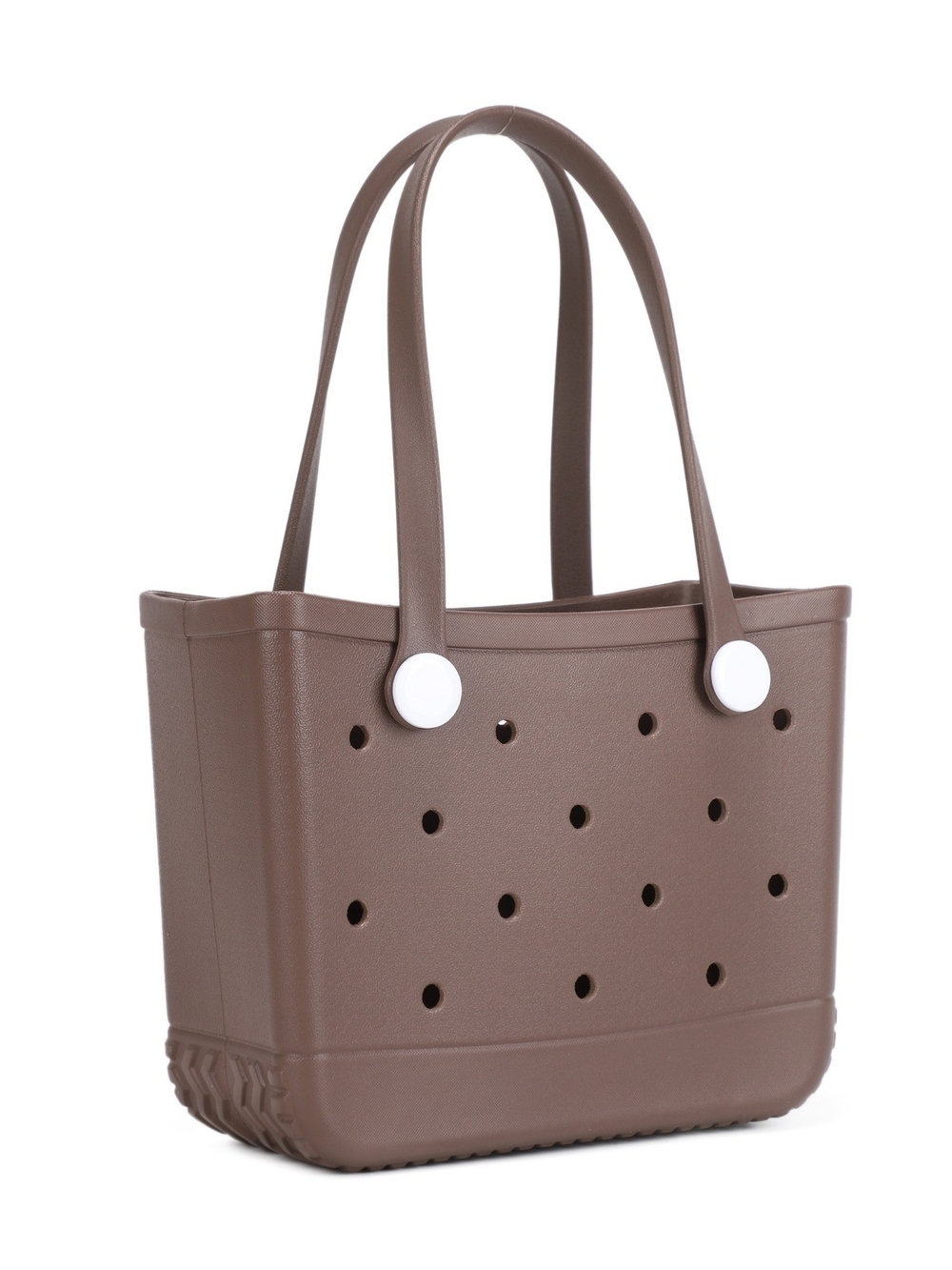 Everyday Brown Tote Bag with Perforated Design